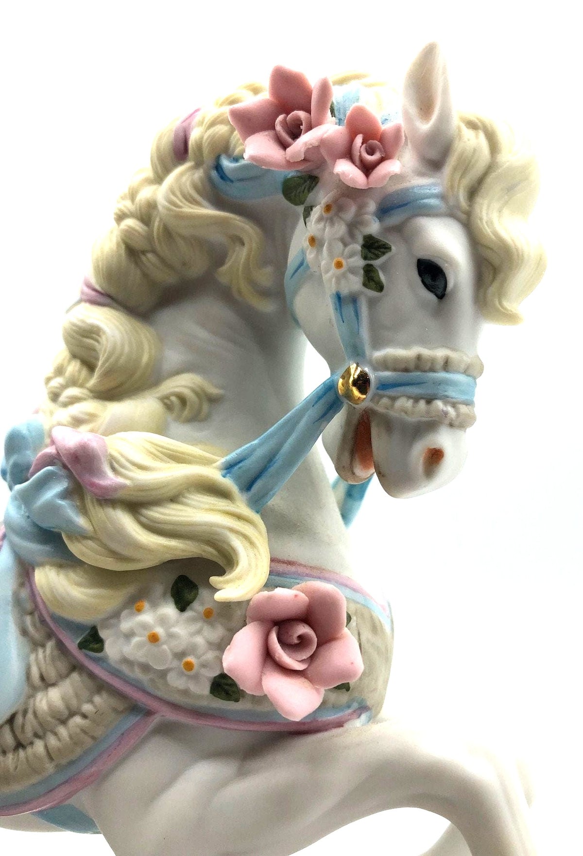 Rare Vintage 1987 Lenox Carousel Horse. First in a series of Legacy Edition Horses. Porcelain w 24 karat gold accents. 4.5" x 7.5" x 9" tall
