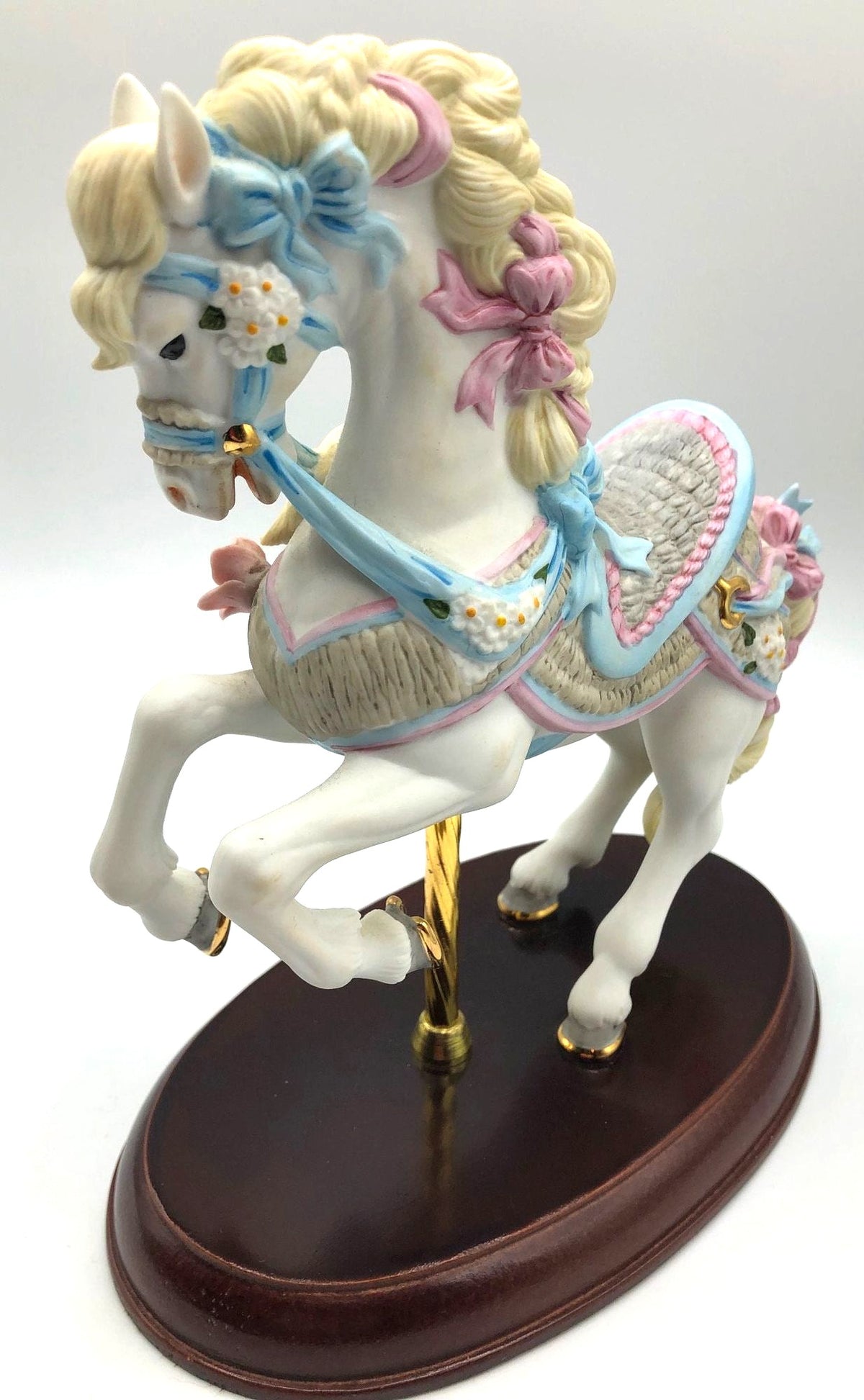 Rare Vintage 1987 Lenox Carousel Horse. First in a series of Legacy Edition Horses. Porcelain w 24 karat gold accents. 4.5" x 7.5" x 9" tall