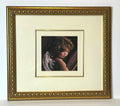 Rare Framed Print of Nancy Noel's Painting Angel Looking Down. Signed Embossed Certificate. Custom Frame. 18.75" x 16.75"