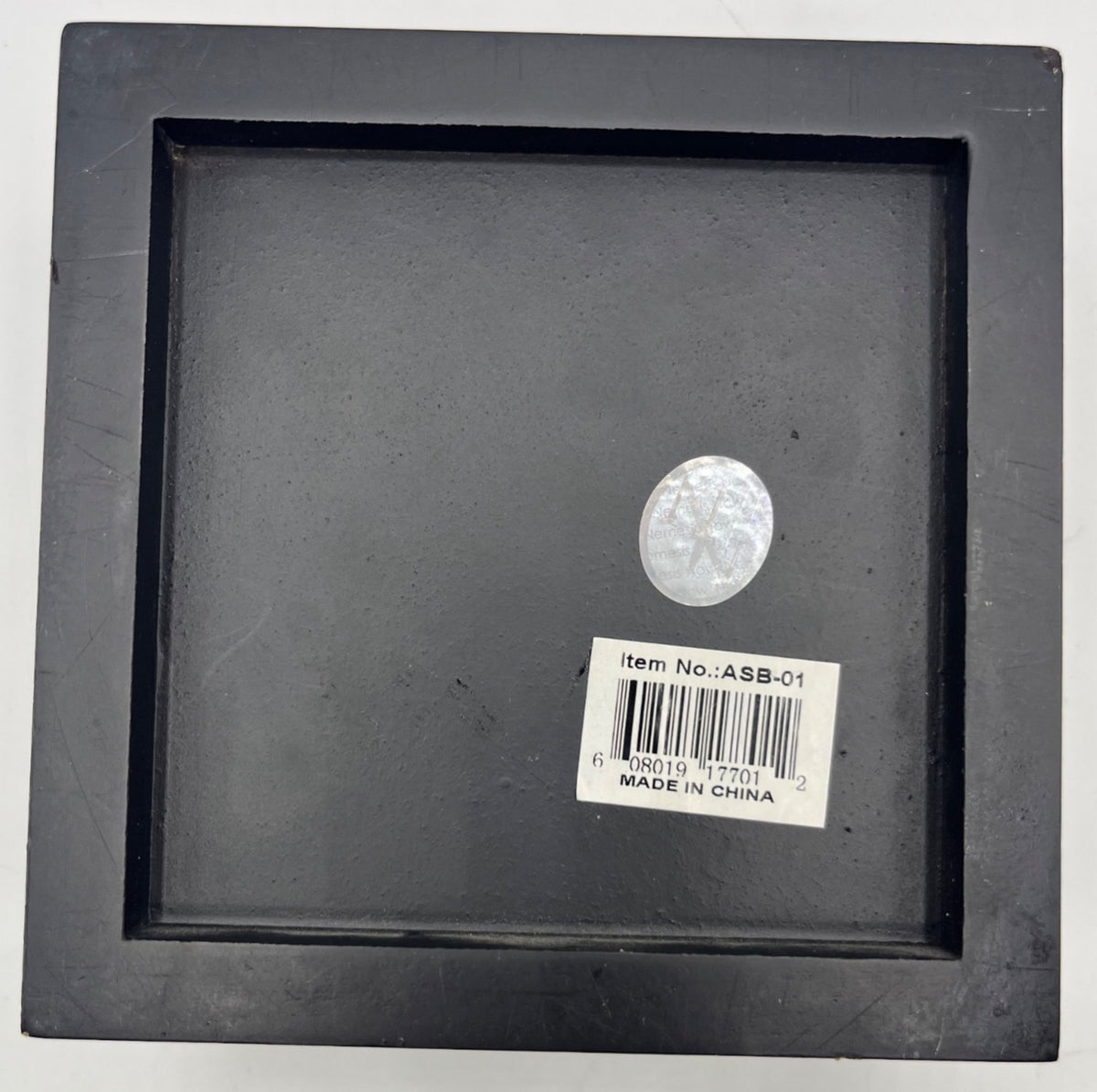 Black Wooden Jewelry Box With Anne Stokes "Glimpse of a Unicorn" Artwork Tile on Hinged Lid Lined Interior Square Shape 5x5 Inches