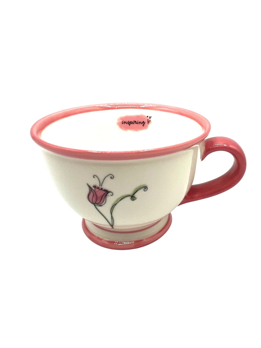 Starbucks Coffee 2006 Pink Floral Ceramic Mug 10 Oz Microwave Dishwasher Safe