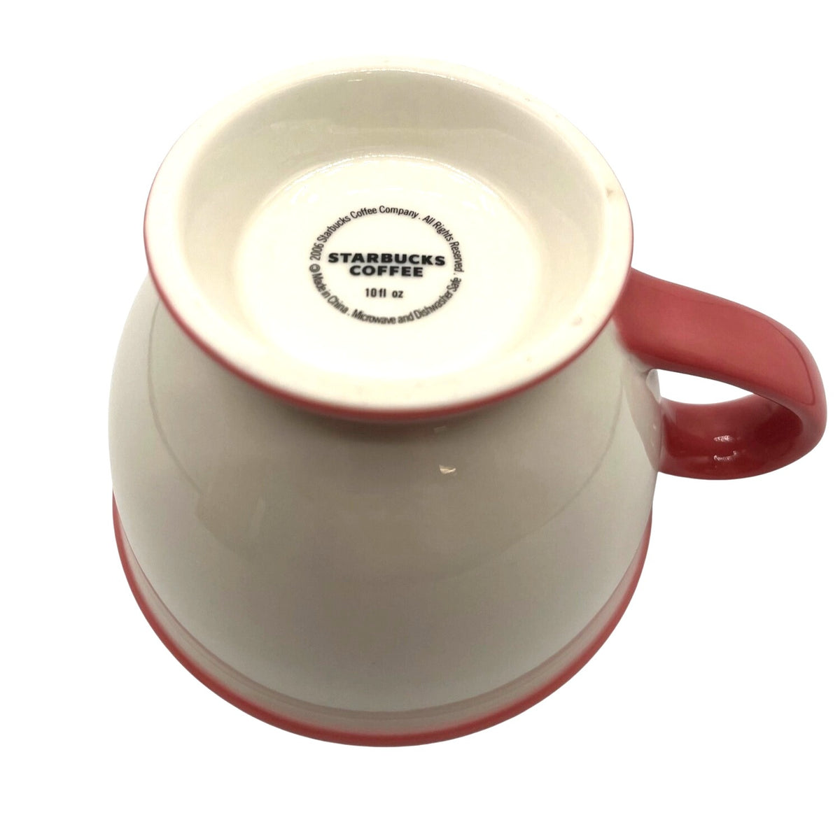 Starbucks Coffee 2006 Pink Floral Ceramic Mug 10 Oz Microwave Dishwasher Safe