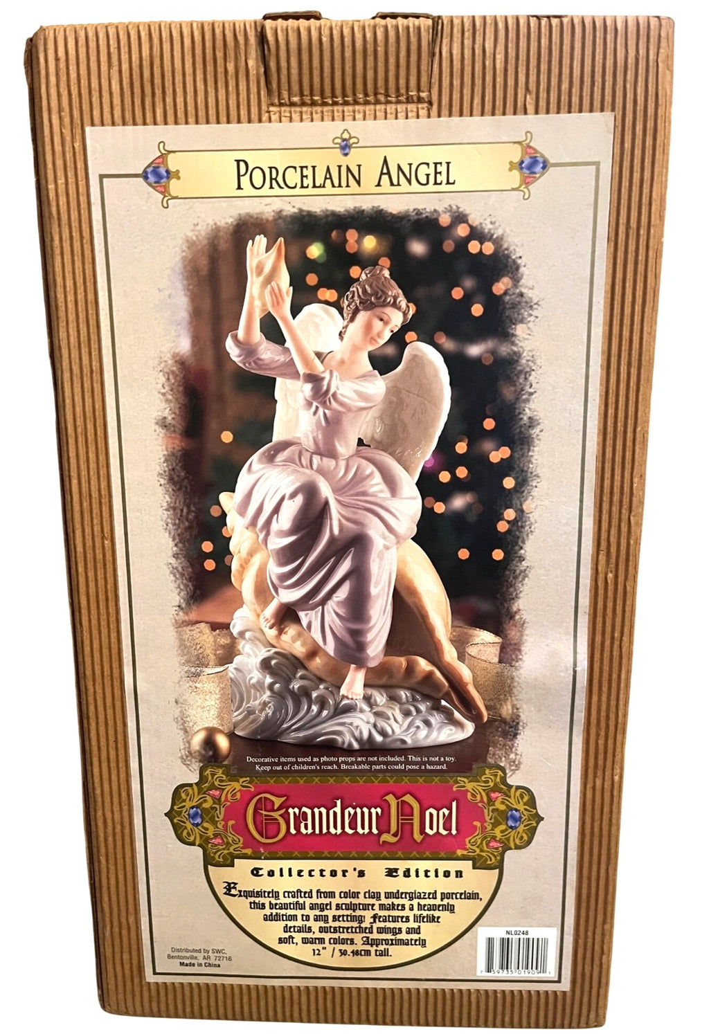 Grandeur Noel Angel at the Sea on a Large Sea Shell, made in China by O'Well. 12.5" tall