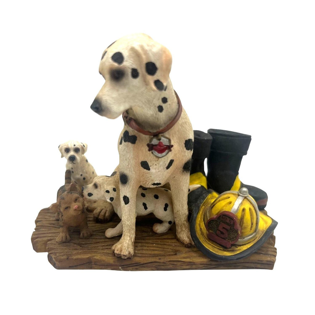 Red Hats Of Courage Furry Firefighters Dalmatian Figurine 1998 Vanmark Collectible 3.5" high
