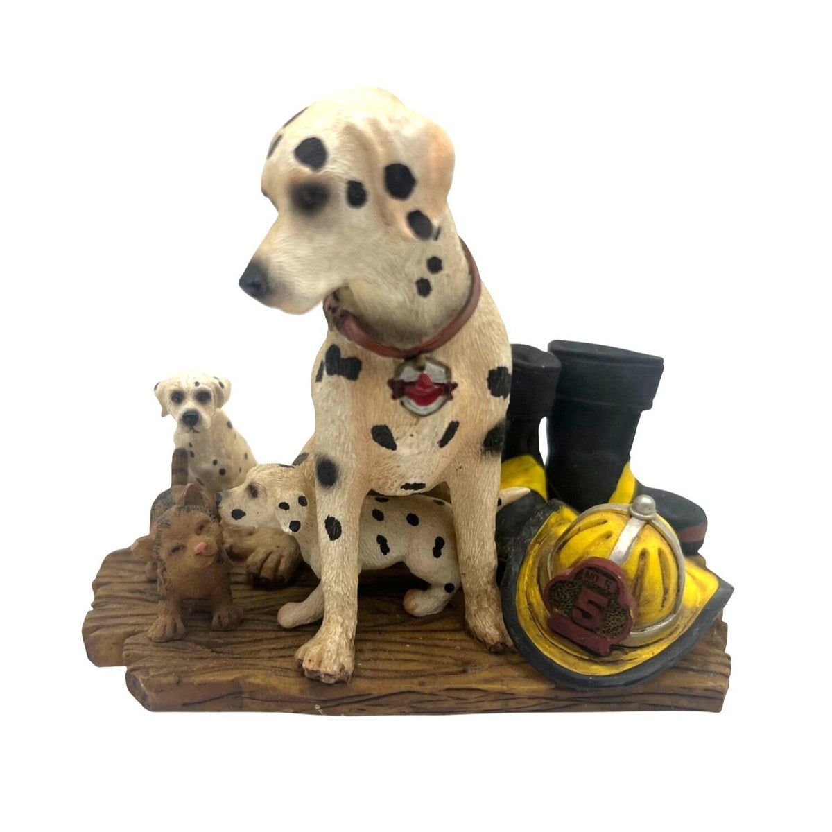 Red Hats Of Courage Furry Firefighters Dalmatian Figurine 1998 Vanmark Collectible 3.5" high