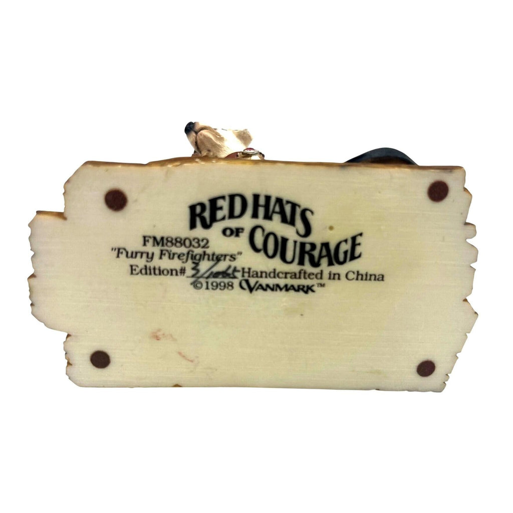 Red Hats Of Courage Furry Firefighters Dalmatian Figurine 1998 Vanmark Collectible 3.5" high