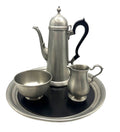 Vintage Wallace Pewter Coffee Set 25 Year Southern Bell Service Award 1981 Collectible