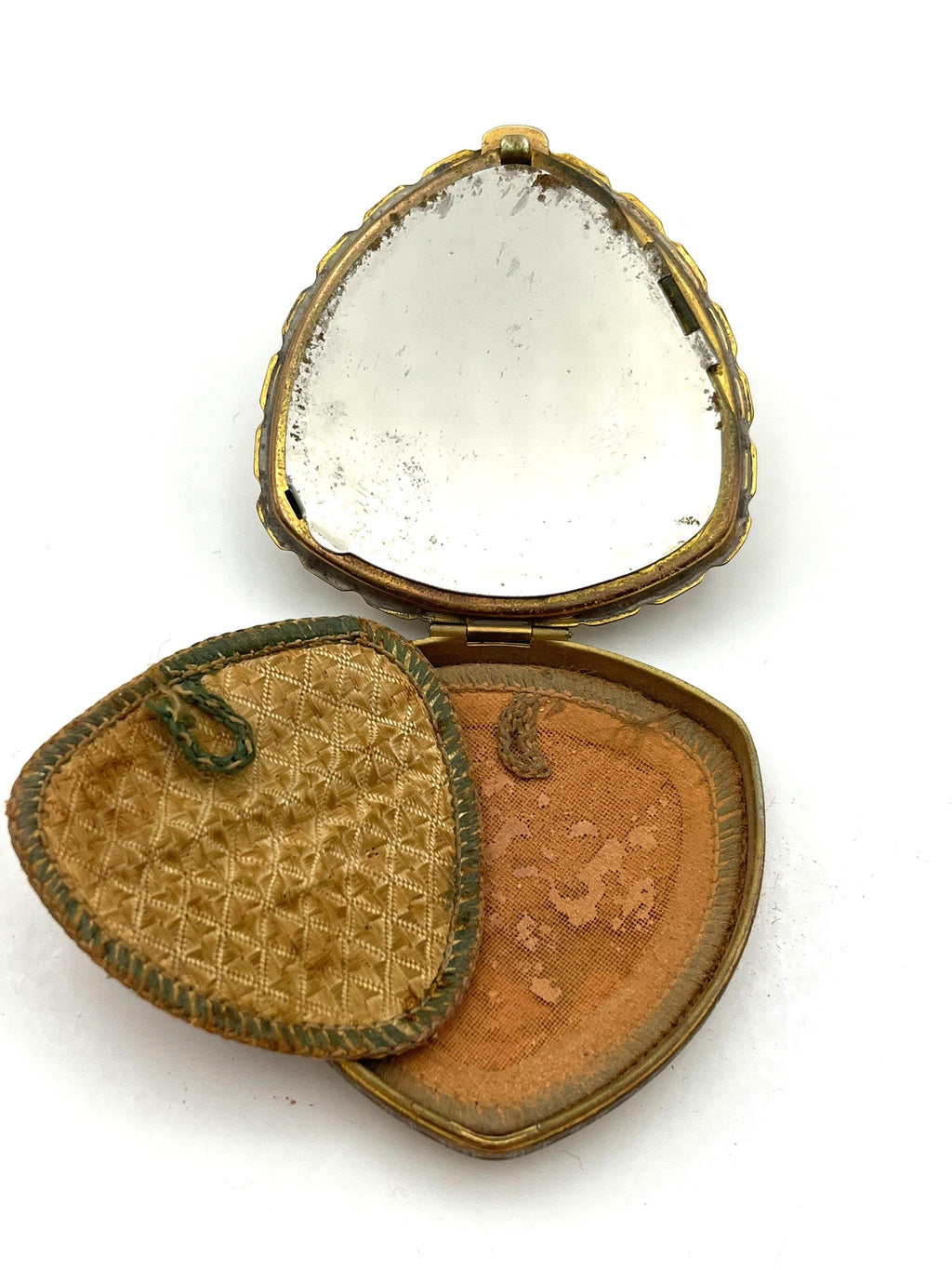 1940's WWII Lady's Compact with Navy Marine Emblem Eagle Anchors and Swords