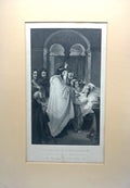 The Raising Of Jairus Daughter Engraving By G. Periam of Theodore Von Holst 1841 Painting  12 x 17.5"
