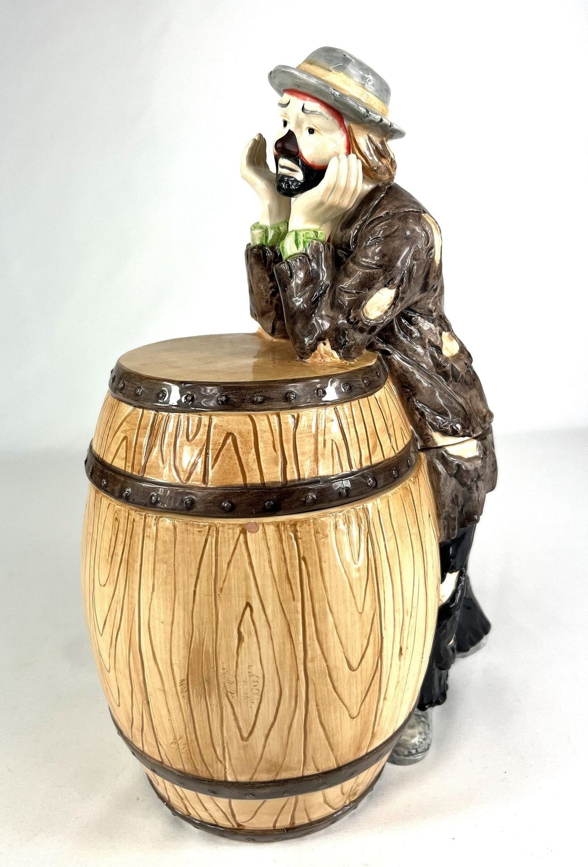 Emmett Kelly Jr. Ceramic Cookie Jar Rare Vintage, Highly Collectible  8" x 13.5"