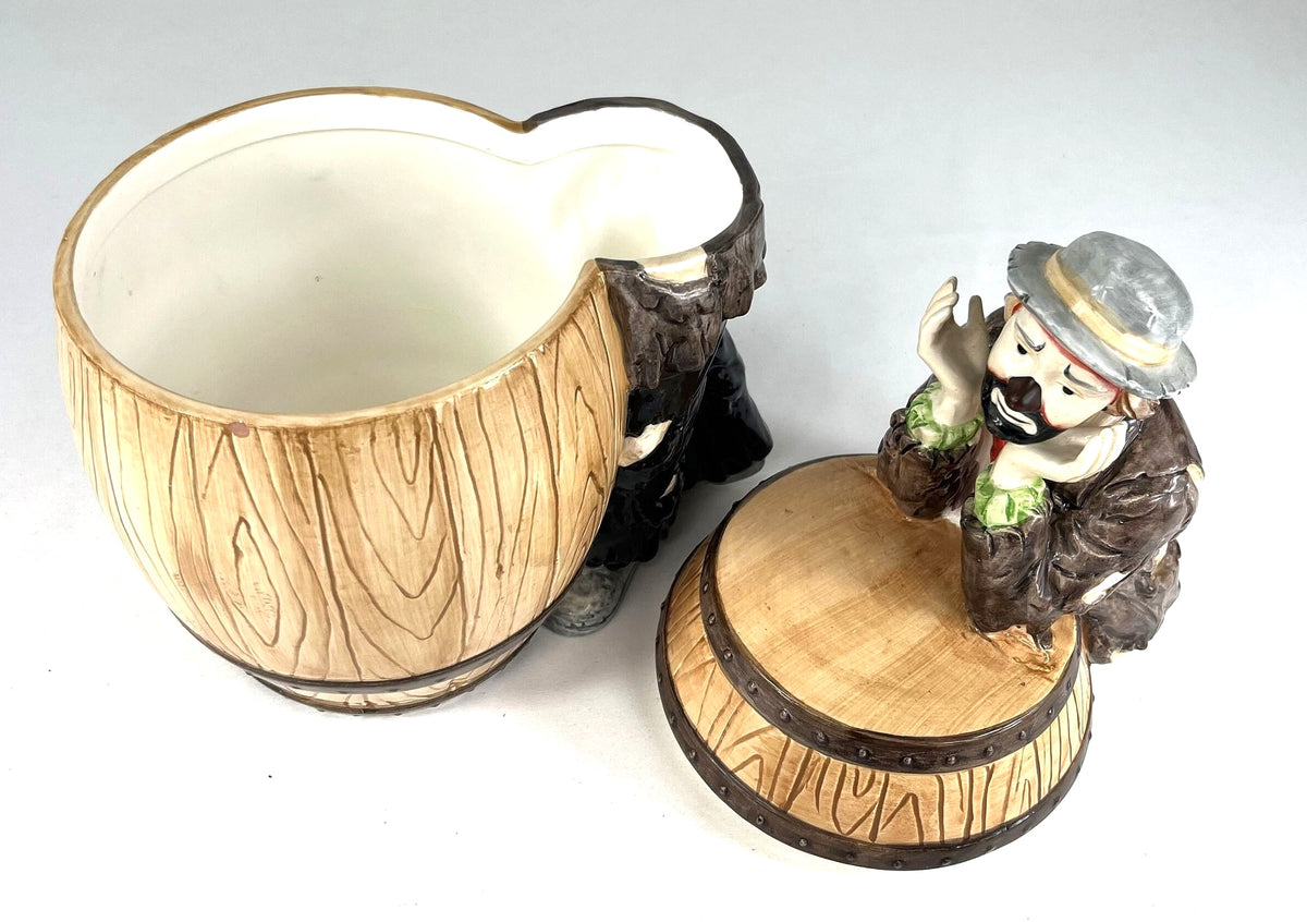 Emmett Kelly Jr. Ceramic Cookie Jar Rare Vintage, Highly Collectible  8" x 13.5"
