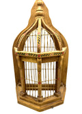 Handcrafted Half Wooden Birdcage French Country Garden Style Painted Floral Designs Hexagonal Base Made in Philippines