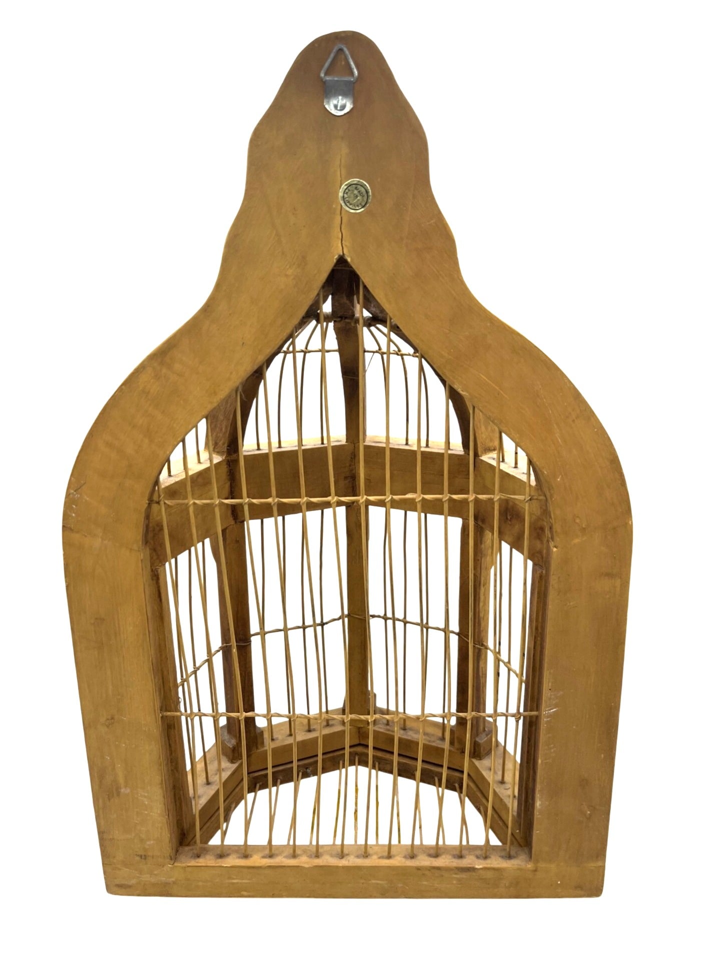 Handcrafted Half Wooden Birdcage French Country Garden Style Painted Floral Designs Hexagonal Base Made in Philippines