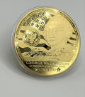 24K Gold Layered Jumbo George Washington Coin with Inlaid Crystals. U.S. Presidents Series American Mint 4" Diameter
