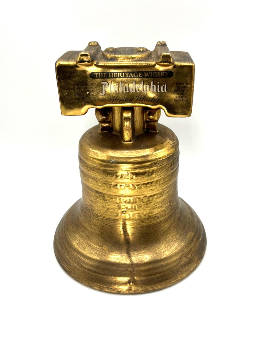 Liberty Bell Decanter 22K Gold Finish 1976 Bicentennial Collectible 8" tall
