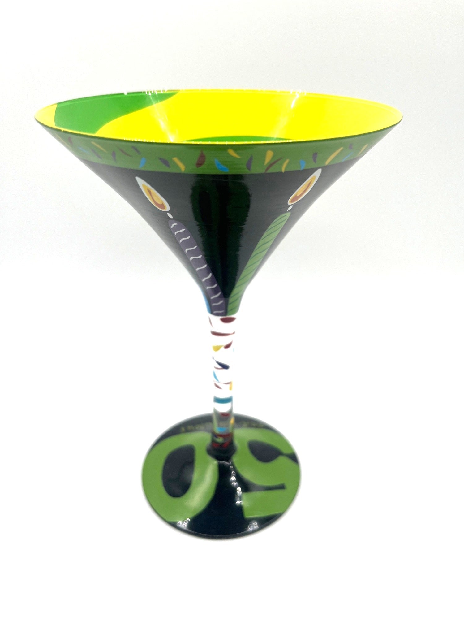 Lolita "50 And Fabulous" Hand-Painted Martini Glass With Gift Box Fun Birthday Gift