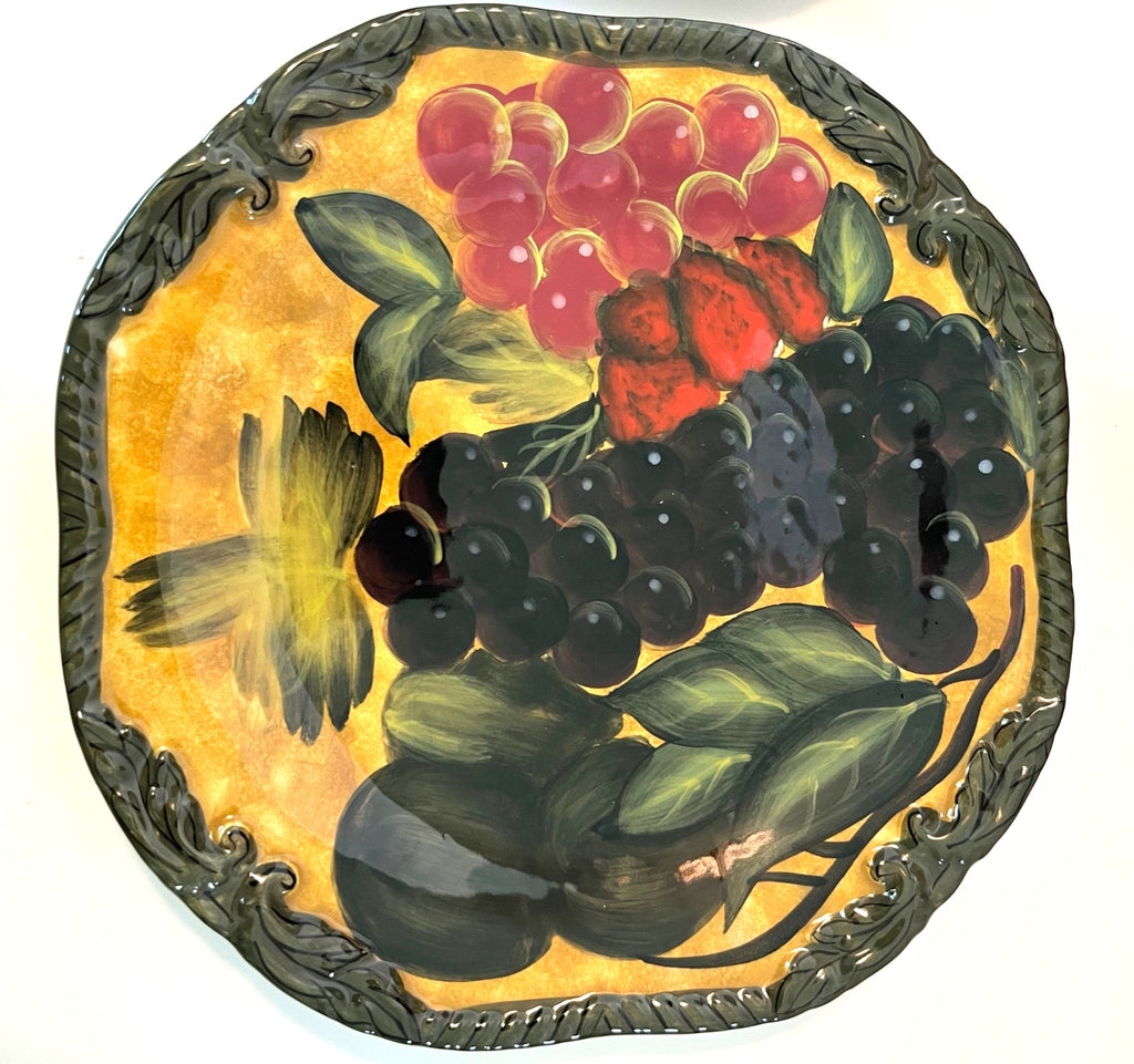 Renaissance Raymond Waites Salad & Dessert Plates 8.5" Floral Fruit Design Set Of 4 Certified International