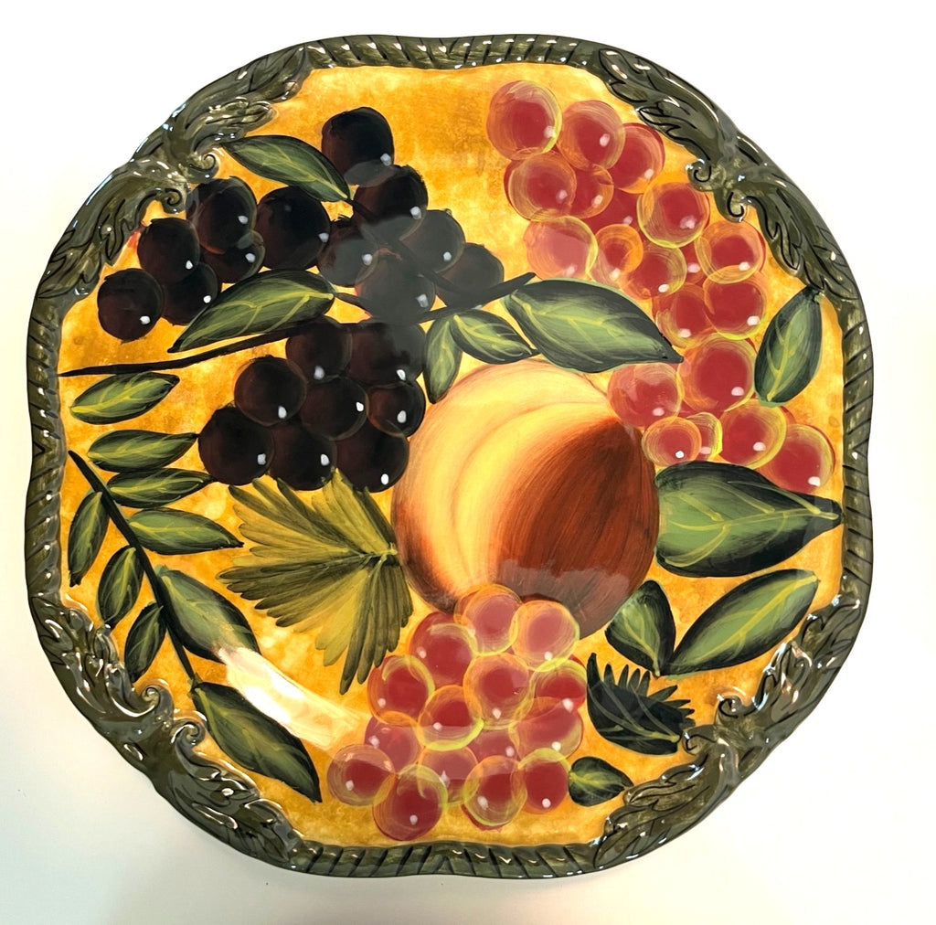 Renaissance Raymond Waites Salad & Dessert Plates 8.5" Floral Fruit Design Set Of 4 Certified International