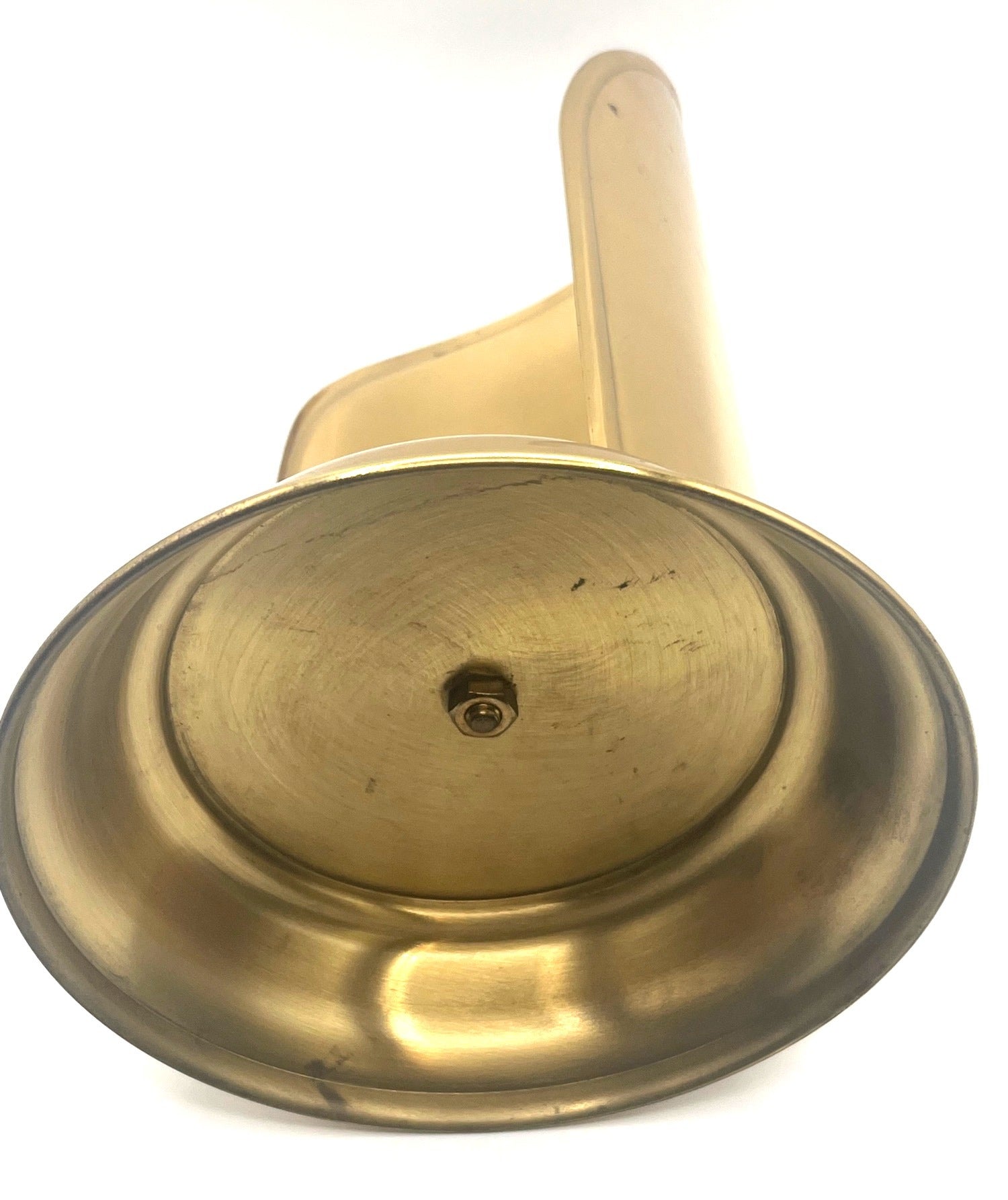 Brass Chamberstick Candle Holder With Reflector Shield & Handle - Vintage Design