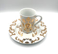 Elegant White & Gold Porcelain Cup And 8" Plate Set By R-Table Rosanna - Made In China