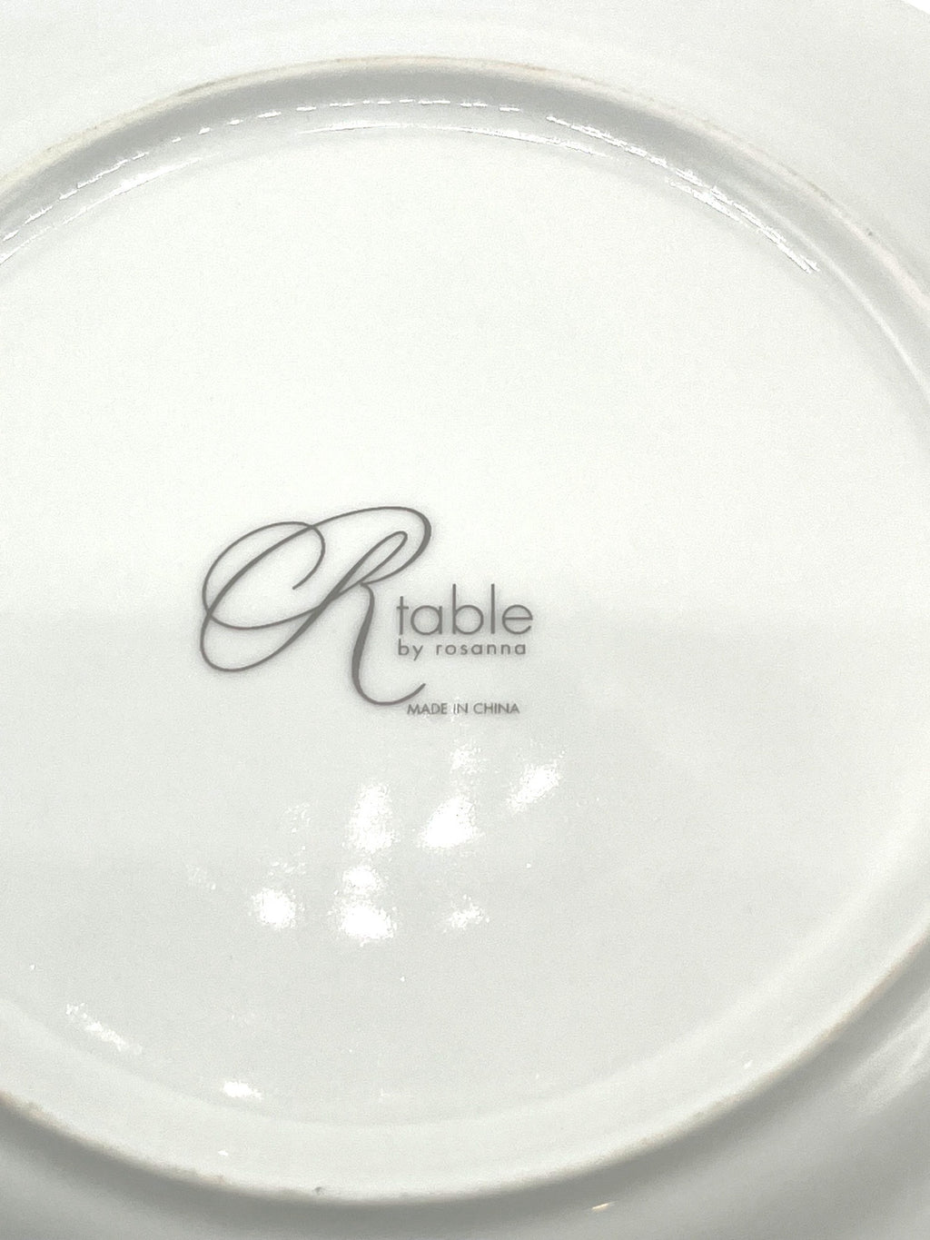 Elegant White & Gold Porcelain Cup And 8" Plate Set By R-Table Rosanna - Made In China