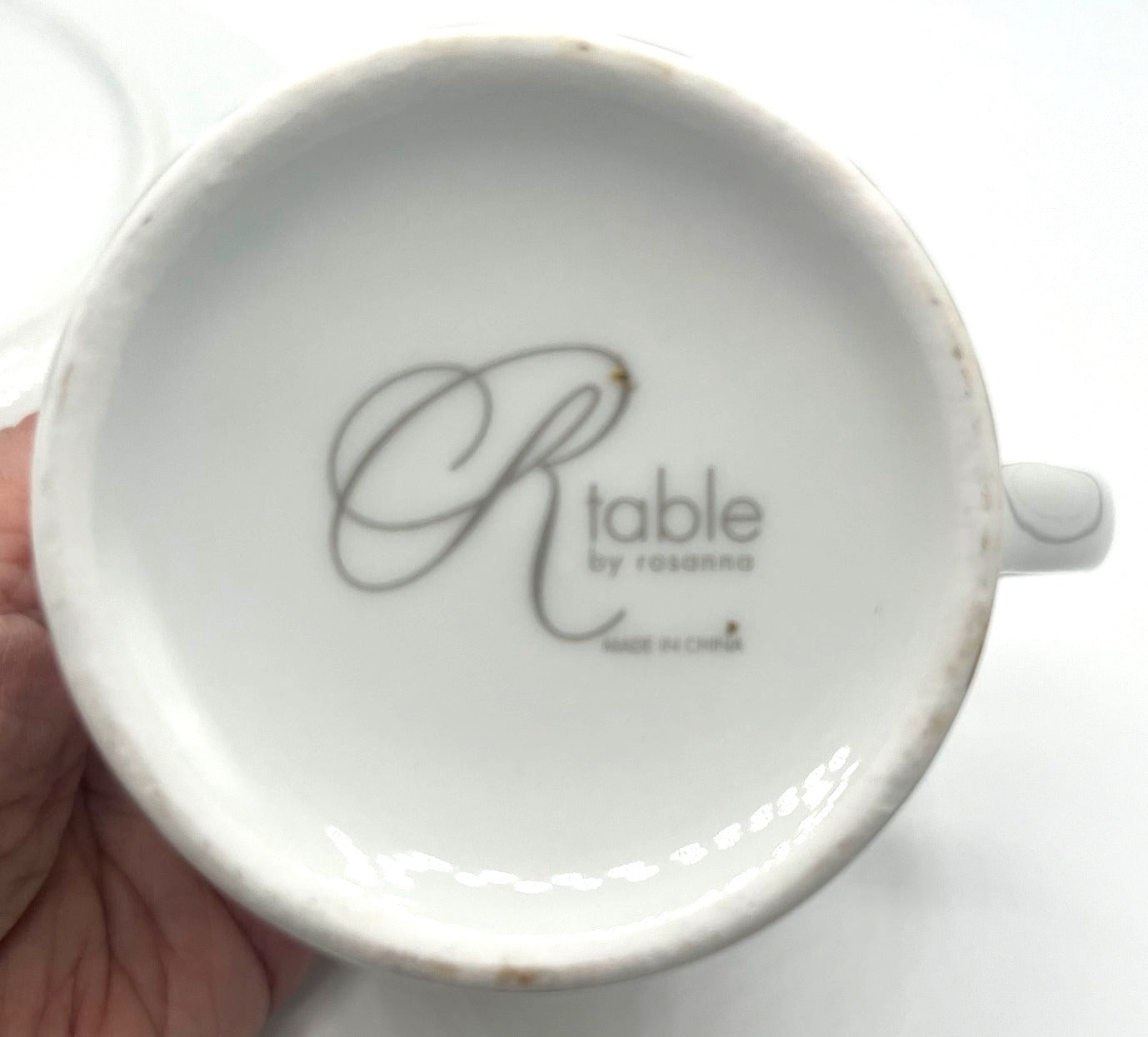 Elegant White & Gold Porcelain Cup And 8" Plate Set By R-Table Rosanna - Made In China