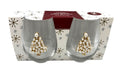 Set Of Two Stemless Wine Glasses With Faux Pearl & Gold Christmas Tree Decoration 19 fl oz