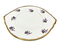 Vintage Salisbury England Bone China Serving Plate With Wild Violets Floral Design & Gold Trim 11 x 9"